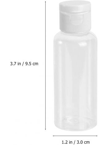 Set mit 12 leeren 50-ml-Plastikflaschen mit Klappdeckel für Duschgelemulsion