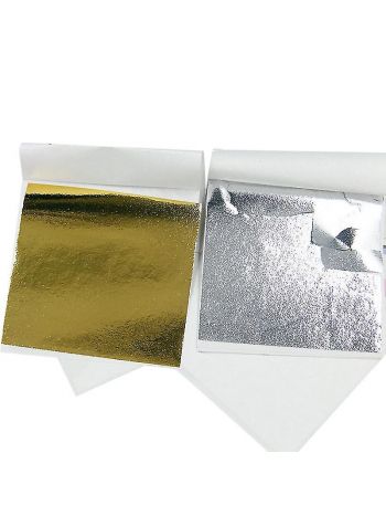 100 Stück Blattgoldfolienpapier für Kunstschleim, DIY-Vergoldung, Nägel, Kunsthandwerk