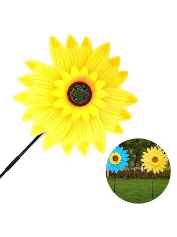 Große Sonnenblumen-Windspiel für Hof und Garten, Metall-Sonnenblumen-Windmühle für Balkon, Windräder, Terrasse, Outdoor-Dekoration, Gartenkunst