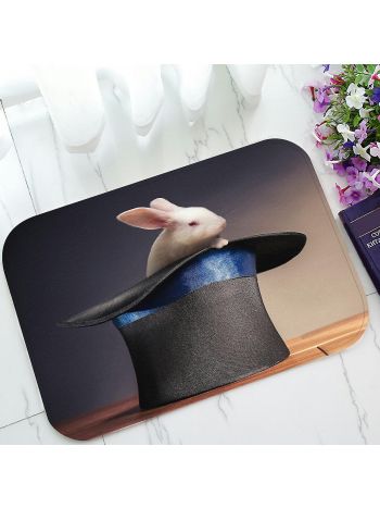 Foto-Composite-Kaninchen-Zauberer-Hut-Fußmatte, Eingangsbereich, Teppich, Bodenmatte, Heimdekoration, 40 x 60 cm